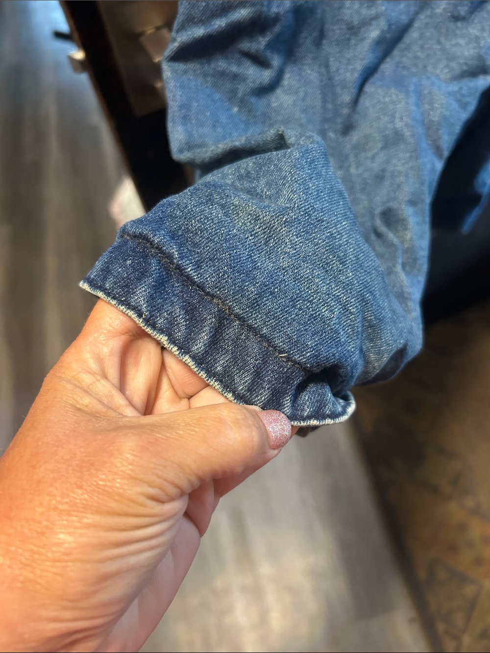 90’s Vintage Hooded Denim Toggle Jacket - Picture 3 of 10